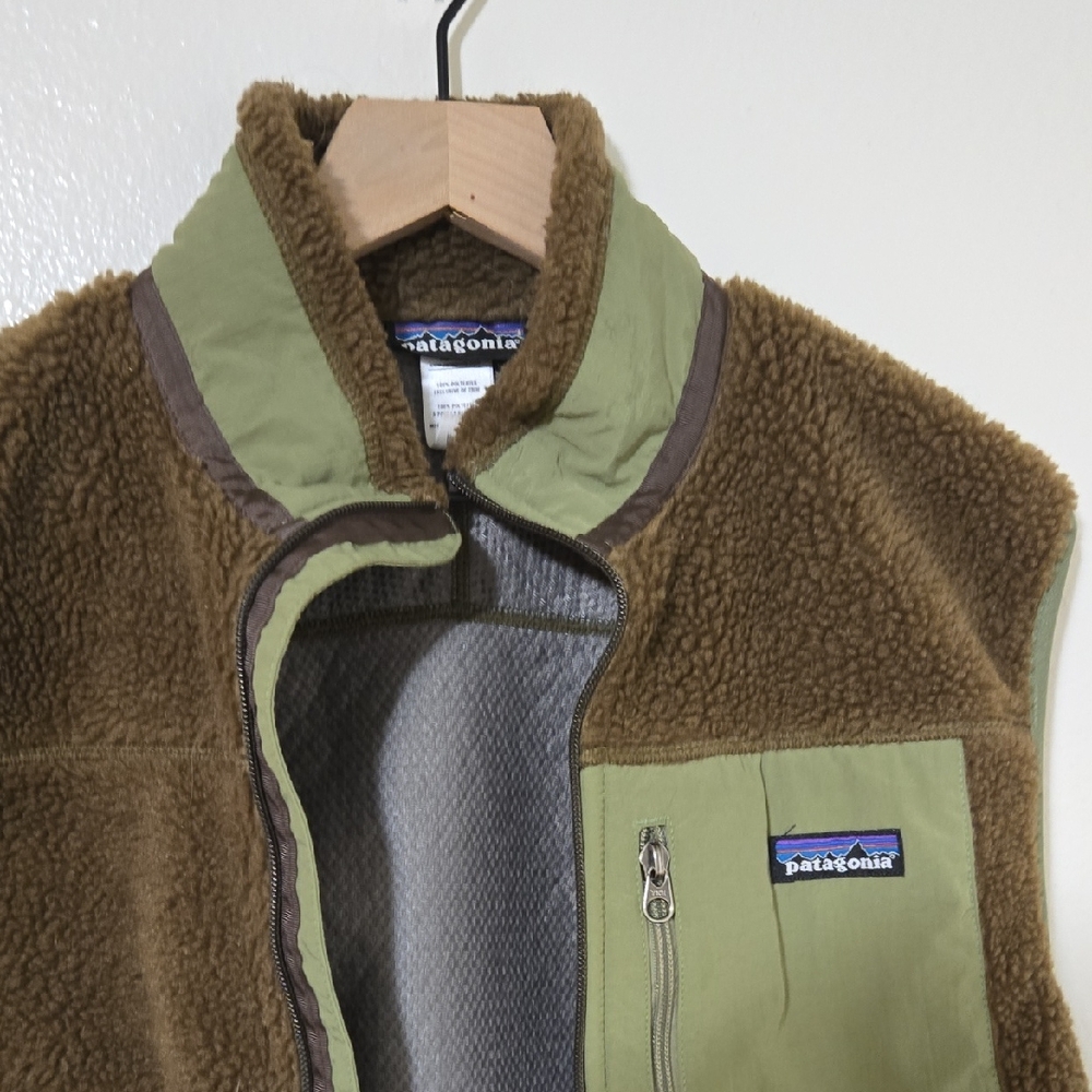 Patagonia Olive and Brown Fleece Vest